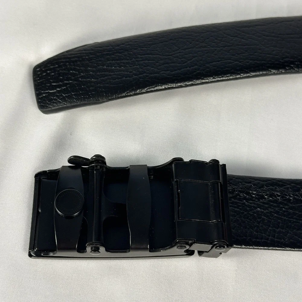 Ratchet Belt Leather Men's Size 44 Adjustable Track Belt Initial H Buckle
